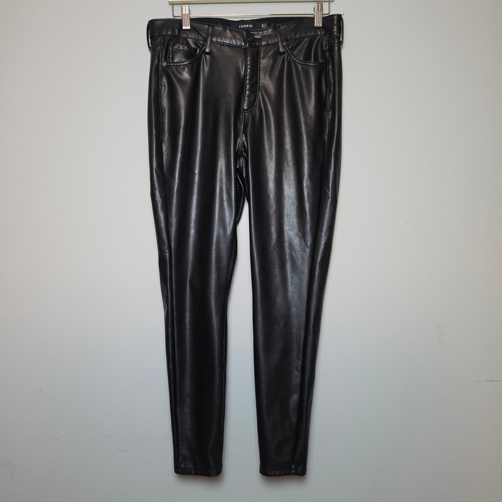 Torrid Faux Leather Skinny Pants Black Size 10R